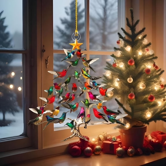 BESTSKY Retro Hand-Painted Tabletop Christmas Trees with Timer,Ceramic Christmas Trees That Light Up,Table Top Christmas Tree with Lights,For Tabletop Home Festive Ornament (Multicolor,Large)