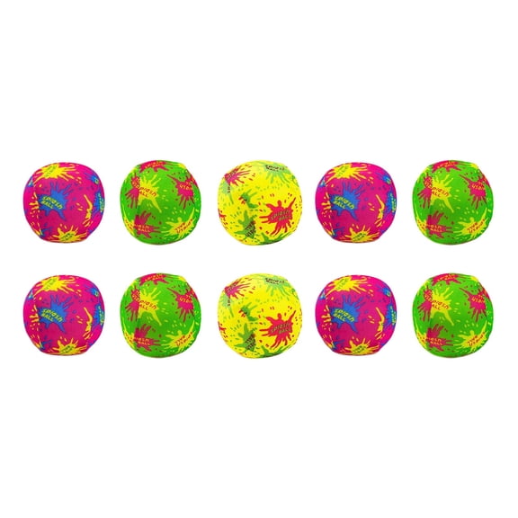 BESTSKY Reusable Water Balls Pool Games 3-Inch Diameter Neon Splash Absorbent Fabric Foam Balls Summer Beach Water Activity Multi-Age Recreational Toys 10-Pack