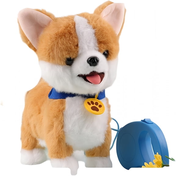 BESTSKY Robot Dog Realistic, Robot Puppy That Acts Like a Real Puppy, Interactive Walking Plush Robot Dog with Touch Sensing, Voice Mimic, Lifelike Sounds, Licking Motion, Battery Powered Puppies
