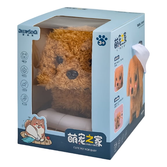 BESTSKY Robot Puppy Plush Toy Electronic Interactive Dog - Walking, Barking, Tail Wagging, 6.5"