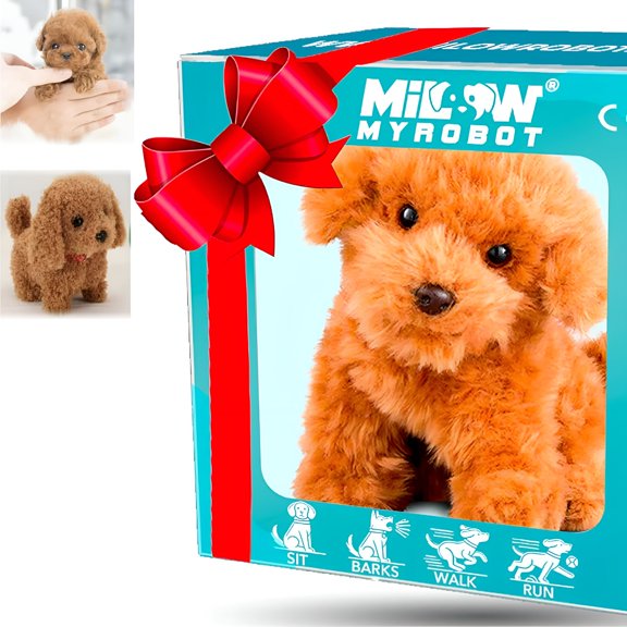 BESTSKY Robot Puppy,Realistic Robot Puppy,Toy Dogs That Walk and Bark,Like A Real Puppy (Teddy)
