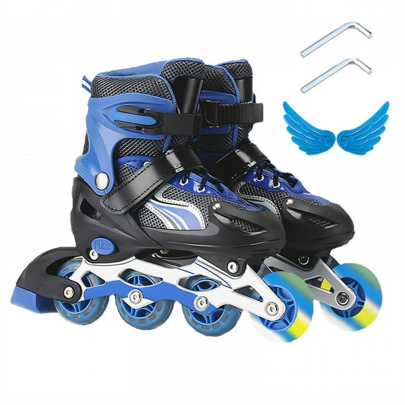 BESTSKY Roller Skates,Structured Core Design Balanced Resistance Toddler Roller Skates,Buffer-Layer Design Shock Minimization Roller Skates Girls Ages 8-12,Blue1,M