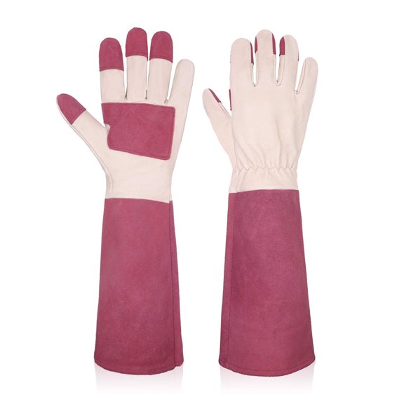BESTSKY Rose Gloves for Men & Women, Long Leather Gardening Gloves Thorn Proof, Best Garden Gifts & Tools for Gardener Durable Garden Gloves