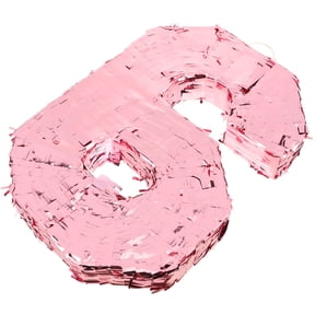 BESTSKY Rose Gold Number 6 Pinata, Large Paper Party Decoration & Photo Prop for Teen Birthdays, Anniversaries & Events