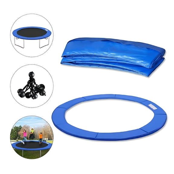 BESTSKY Round Trampoline Sp Cover, Trampoline Replacement Safety Pad for 12 FT Frames, UV-Resistant, Waterproof Surround Sp Foam Cover with Easy to Cover Elastic Straps, Blue