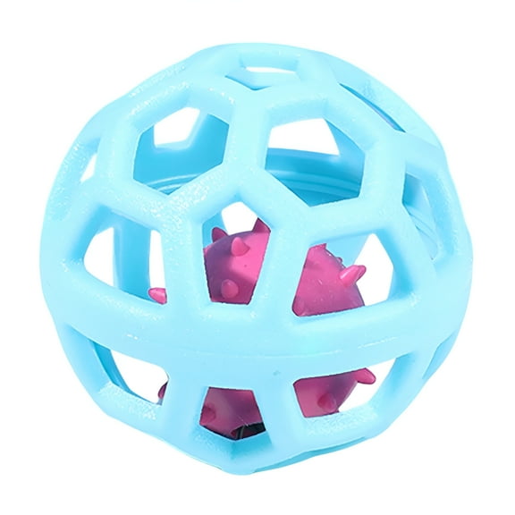 BESTSKY Rubber Chew Ball Interactive Hollow Ball for Dogs & Cats - Dental Cleaning & Training Aid for Indoor/Outdoor Play(Sky Blue)