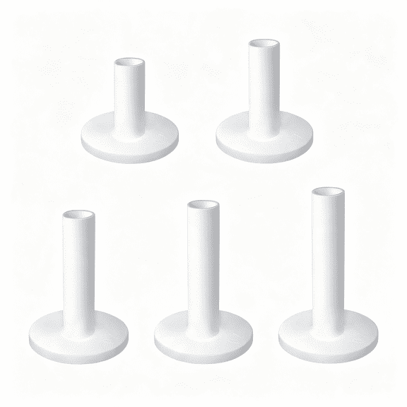 BESTSKY Rubber Golf Tees for Mats,Unbreakable Stable Driving Range Tees for Golf Simulator Practice Mats,5-Piece Mixed Size Set Durable Golf Tee (White)