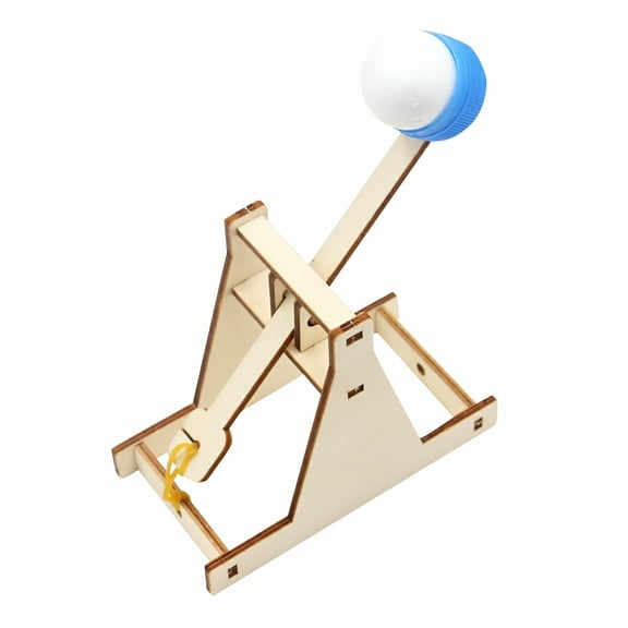 BESTSKY STEM Trebuchet Kit, Wooden 3D Building Blocks for Kids Ages 4-6, Mechanical Model Assembly, Educational Craft