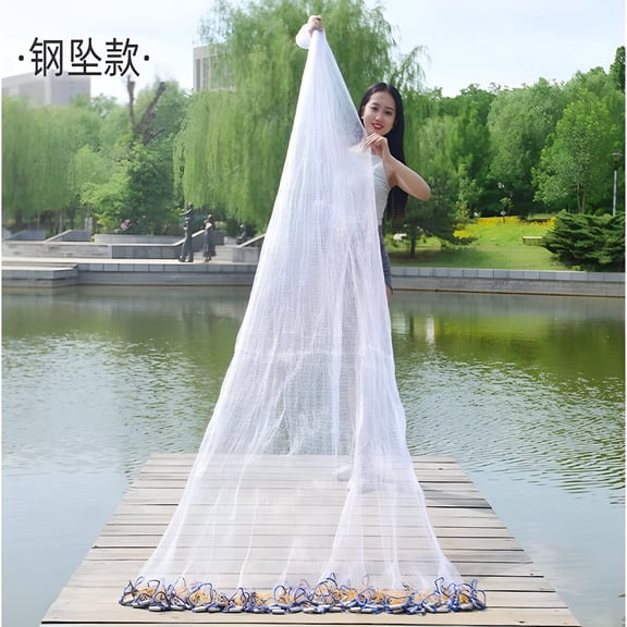 BESTSKY Saltwater Fishing Cast Net Mesh Fishing Net Heavy Duty Sinkers Throw Net Monofilament Fish Throw Net For Bait Shrimp Traps Fish 1.2m