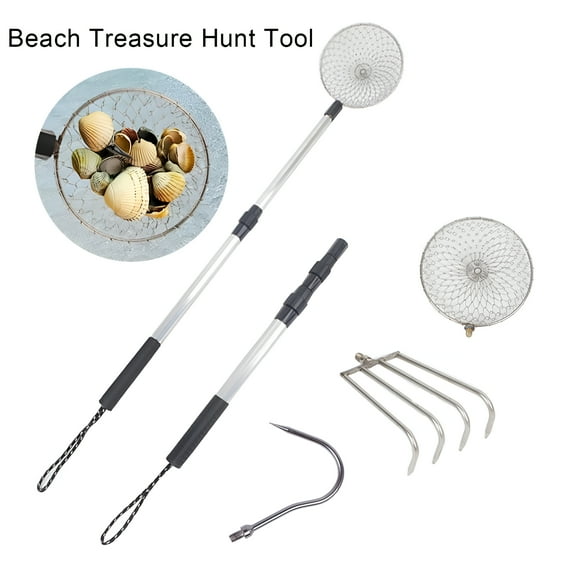 BESTSKY Sand Sifter Beach Scoop - Telescoping Shovel for Seashell Hunting,Shark Teeth Collecting,and Rock Sifting