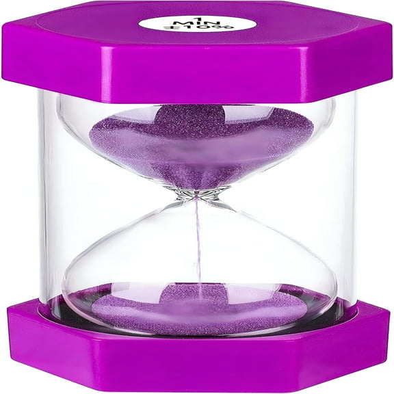 BESTSKY Sand Timer 1 Minute Hourglass,Colorful Small Purple Sand Clock One Minute,Plastic Hour Glass Sandglass Timer for Kids,Games,Classroom,Kitchen,Decor