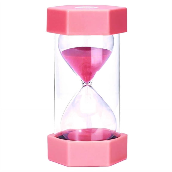 DESIGNICE Hourglass,Glass Hexagonal Stable Sand Timer,Exquisite Colored Sand Hourglass,Orange