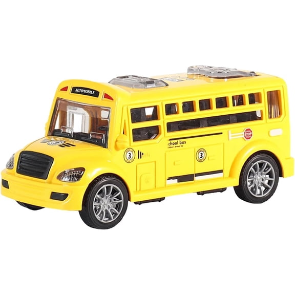 BESTSKY School Bus Toys Inertia Car Simulation Pull Back Vehicle Openable Door Material Suitable for Children Teens Boys Girls Gift, Yellow