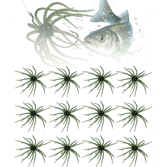 BESTSKY Sea Urchin Bait, Tentacle Creature Bait, Dice Fishing Soft Lures, Durable Floating Finesse Baits for Bass Pike Trout, Drop Shot Wacky Rig Neko Rig, Size 2.56" & 4.13"
