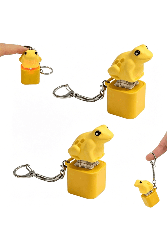 Seagull/Frog Croaking Button Keychain, Rechargeable Keyboard Clicker Stress Relief Real Sound & Led Light Rechargeable Real Sound & Led Light 6 Month Old Baby Toys
