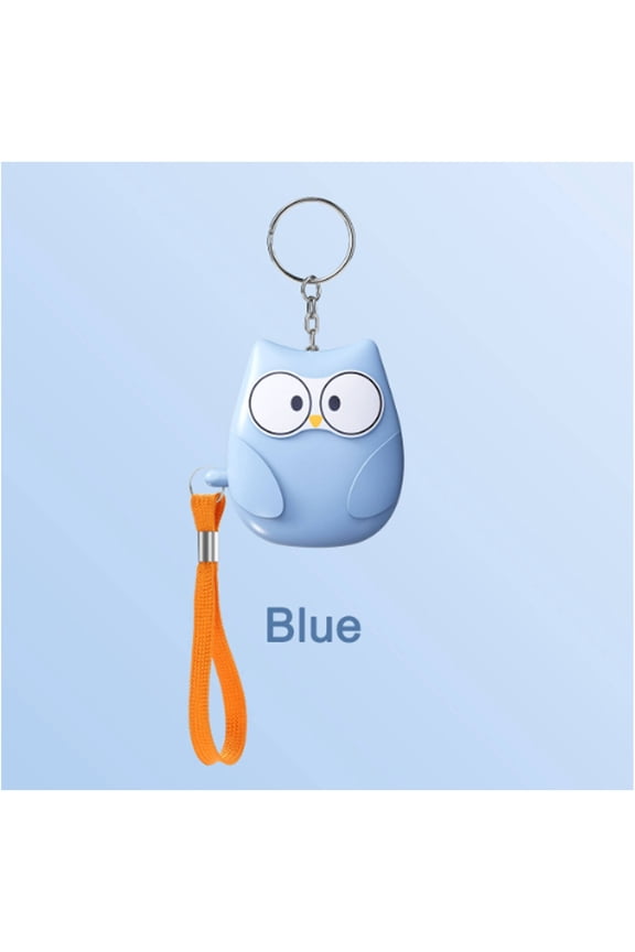 Self Defense Keychain Personal Safety Security Owl Alarm with LED Light 130DB Loud Personal Alarms for Women Girls and Elderly People Blue