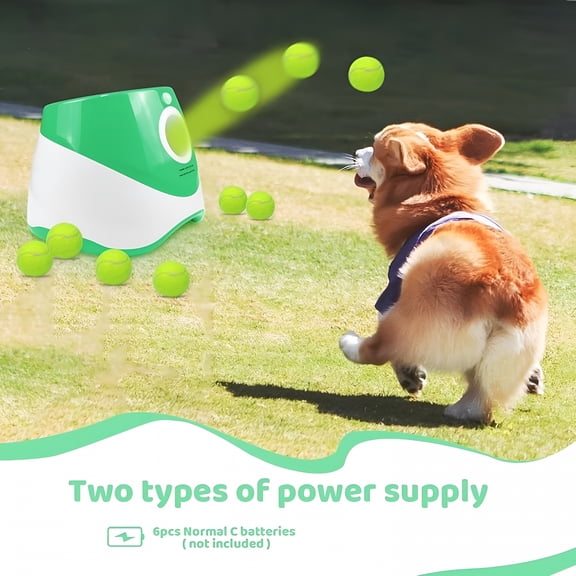 BESTSKY Self-Operating Dog Ball Thrower Auto Ball Thrower for Dogs - Engaging Pet Toy for Fetch Practice and Physical Activity