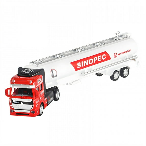 BESTSKY Semi Truck Toys for Boys Pull Back Drive Truck and Trailer Toys for Boys Various Vehicle Combinations Big Country Toys Red