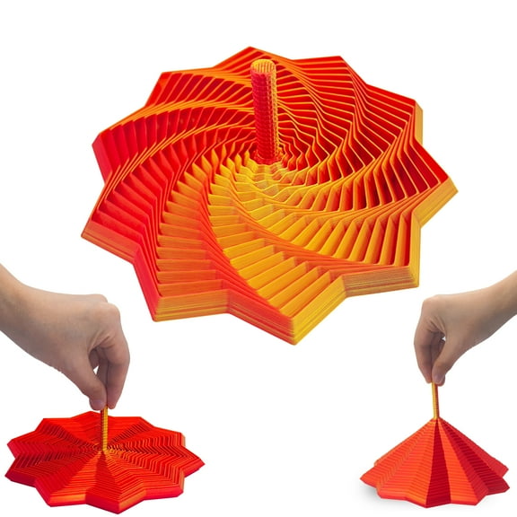 CYFW Sensory Fidget Star Red-Gold,3D Printed Fidgets,Sensory Fidget Toys for Anxiety Relief