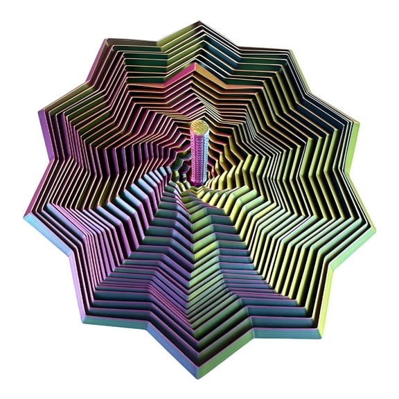 BESTSKY Sensory Fidget Star Large Lightweight 3D Printed Hexagon Spiral Tower Quiet Sensory Items and Fidget Toys for Adults,Stress Relief and Focus Spinner