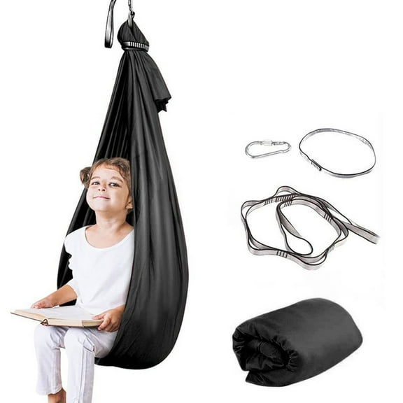 BESTSKY Sensory Swing,Comfortable Hammock Swing,Soft Material Long-Lasting Indoor Swing,Black