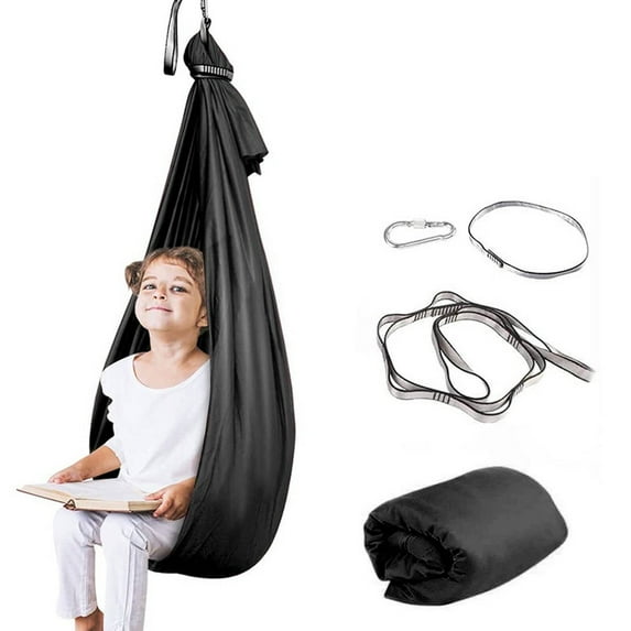 BESTSKY Sensory Swing,Comfortable Hammock Swing,Soft Material Long-Lasting Indoor Swing,Black