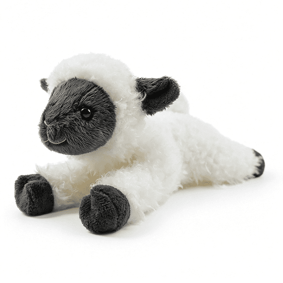BESTSKY Sheep Stuffed Animal for Kids,8" Realistic Animal Plush Sheep Toy Lying Down Posture Animals,Plush Lamb for Boys Girls Adult Birthday Hug Teaching(S-Black Sheep)