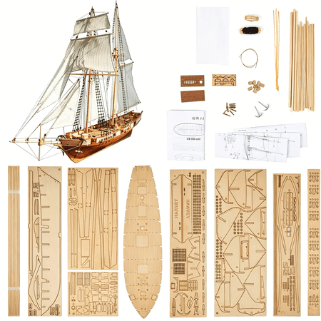 BESTSKY Ship Model Building Kits - Scale 1/96 Classics Antique Ship Model Wooden Sailboat DIY Hobby Boat