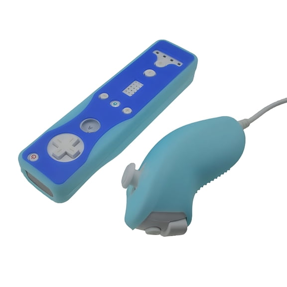 BESTSKY Silicone Controller Cover Compatible with Wii Remote and Nunchuck, Anti-Slip Shock-Absorbing Grip Case with Wrist Strap for Classic and Straight Hand Models