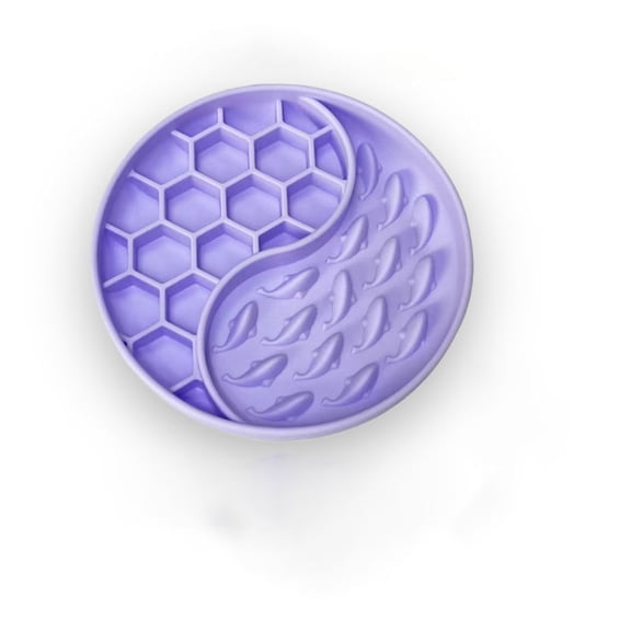 BESTSKY Silicone Slow Feeder Bowl for Pets,Purple Fish Anti-Gulp Digestion Health for Small Medium Dogs Cats Non-Slip Easy Clean Pet Feeding Station Care Accessory