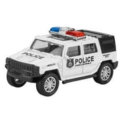 BESTSKY Simulation Police Car Toy Alloy Car Body Pull Back Vehicle Inertia Return Driving Car Kids Toy White