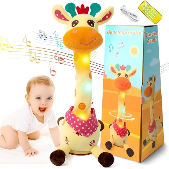 BESTSKY Singing Musical Giraffe Toy, Dancing Talking Giraffe, Interactive Singing Toy with Light, Recording Function, Best Gift for Your Kids (Rechargeable+Remote Control)