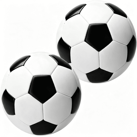 BESTSKY Size 3 Soccer Balls, Black and White 2-Pack with Pump and Bag | Designed for Kids Ages 3-8, with Durable Construction for Beginner Training, Backyard Games, Siblings and Team Play.