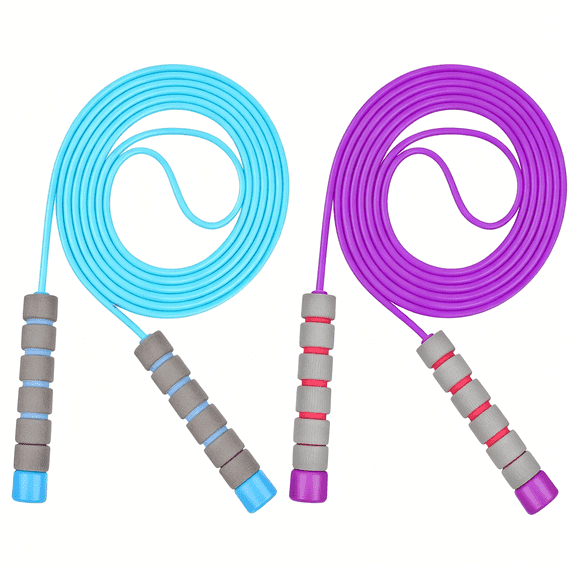 BESTSKY Skipping Ropes for Children,2 Pack Adjustable Jumping Rope for Kids,2.6M Skipping Rope with Skin-Friendly Foam Handles,Soft Jump Rope for Girls Boys Exercise Workout Outdoor