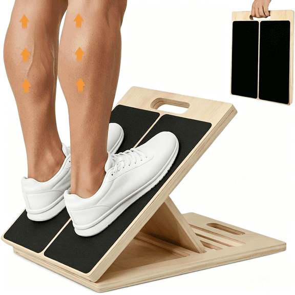 BESTSKY Slant Board for Calf Stretching,5-Level Adjustable Wooden Incline Board Muscle Relief,Non-Slip Physical Therapy Tilt Board for Exercise,Balance,Leg,Ankle&Knee Recovery,Home Gym