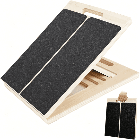 BESTSKY Slant Board for Calf Stretching, Adjustable Wooden Incline Board with Anti-Slip Base, 300LB Capacity Portable Calf Stretcher for Physical Therapy, Squats, Ankle & Heel Support