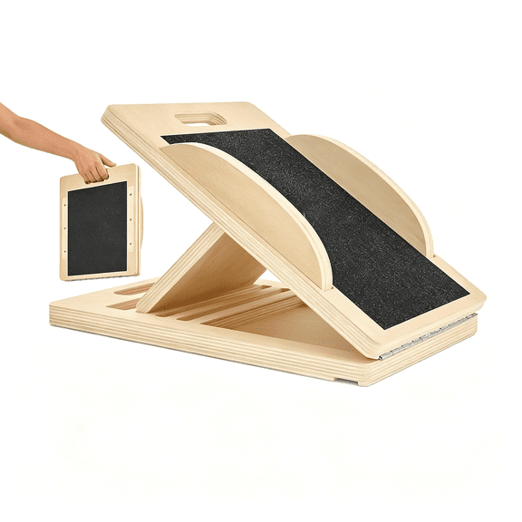 BESTSKY Slant Boards for Exercise,Wooden Slant Board,Calf Stretch Board with 7 Incline Angles,Velour Board,Balance Board&Calf Stretcher,Portable Incline Board for Physical Therapy,Ankle Mobility