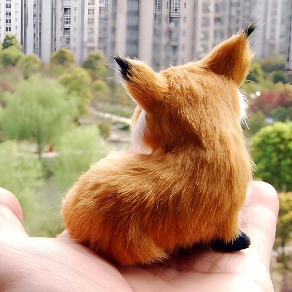 BESTSKY Small Simulation Fox Plush Toy Cute Mini Stuffed Animal Plush Little Sitting Fox For Kids Birthday Gift