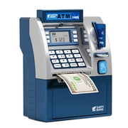 BESTSKY Smart Atm Piggy Bank,Electronic Money Saving Machine with Password Lock,Digital Display,Bill Feeder & Coin Slot,Fun Financial Learning Gift for Adults Blue,Gold