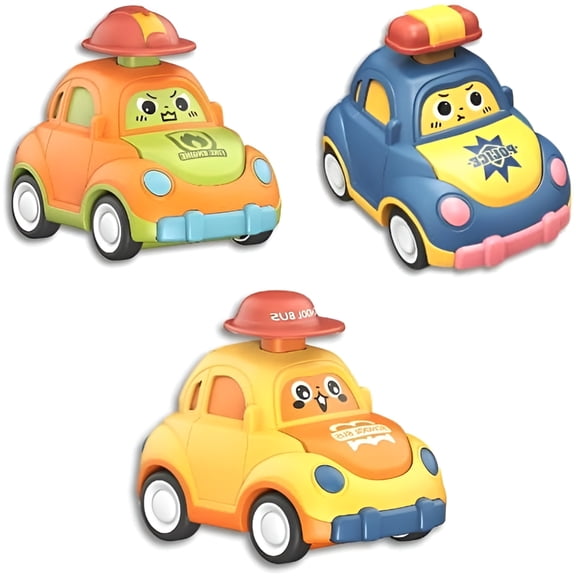 BESTSKY Smart Self-Driving Cars for Kids, Push and Go Toy Vehicles for Toddlers, 1st Birthday Gift