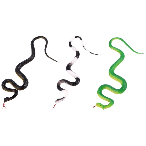 BESTSKY Snake Fake Rubber Black 3Pcs