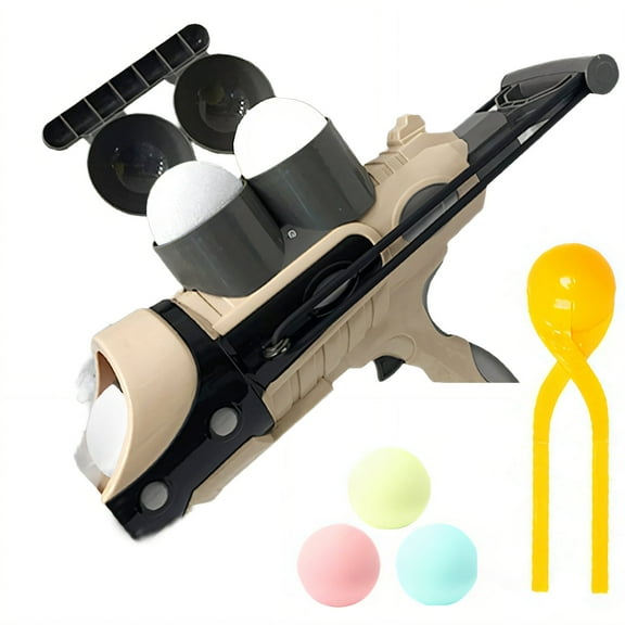 BESTSKY Snowball Maker,Interactive Snowball Shooter Snow Toys,Fun Family Play Snow Toys,Brown1