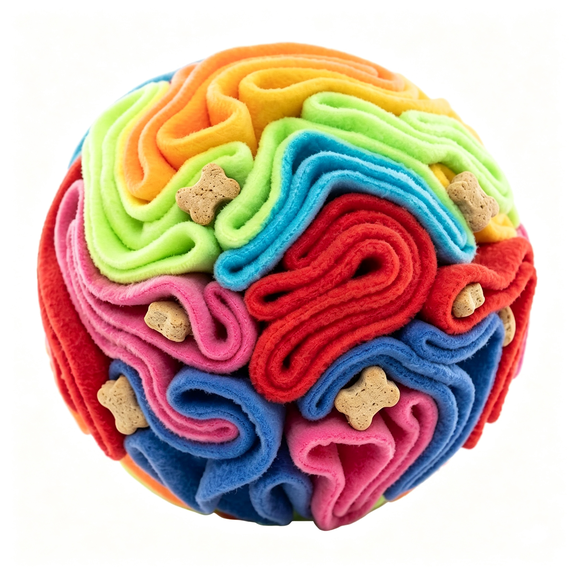 BESTSKY Snuffle Ball for Dogs - Soft Polar Fleece Interactive Puzzle Toy for Mental Stimulation &Amp; Boredom - Safe, Plastic-Free Foraging Game &Amp; Slow Feeder to Keep Pets Busy Indoors