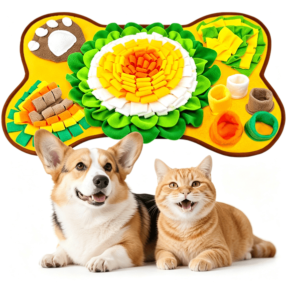 BESTSKY Snuffle Mat for Dogs 24"X17",Interactive Dog Enrichment Puzzle Toys to Keep Busy for Puppy Small Medium Dogs Cats,Cognitive Sniff Foraging Mat for Slow Feeding Treat Game Mental Stimulation