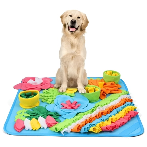 BESTSKY Snuffle Mat for Dogs,Interactive Feeding Mat 15.4X15.4" - Enrichment Puzzle Toy for Small and Medium Dogs and Cats,Slow Feeder for Anxiety and Boredom Relief,Machine Washable Felt Wool Pad