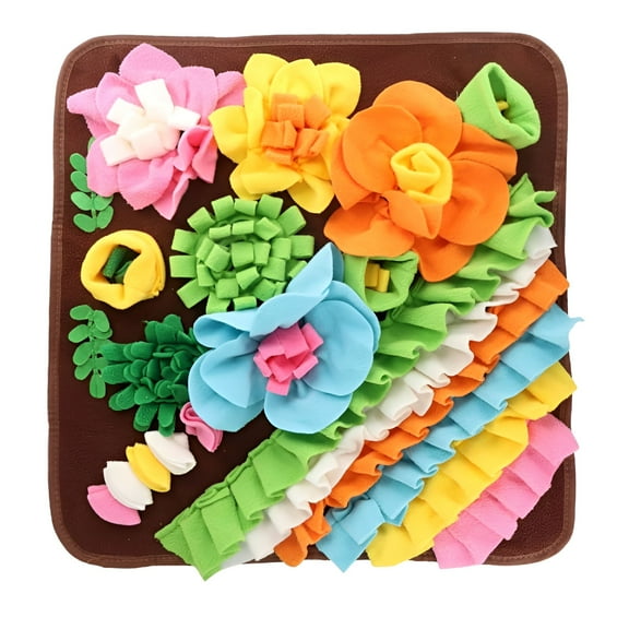 BESTSKY Snuffle Mat for Dogs Interactive Feeding Mat 15.4X15.4 Inch-Enrichment Puzzle Toy for Small&Medium Dogs&Cats Slow Feeder for Anxiety&Boredom Relief Machine Washable Felt Wool Pad