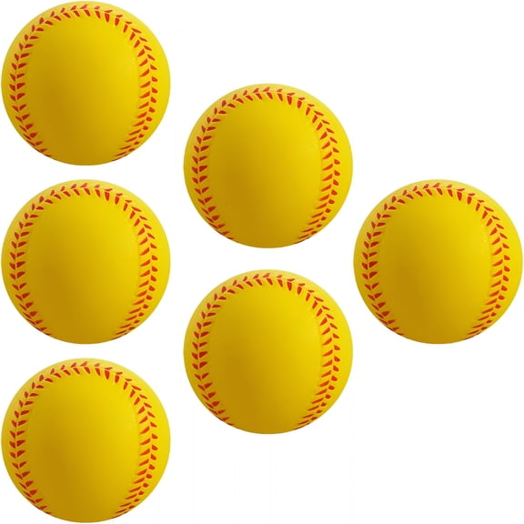 BESTSKY Soft Foam Baseballs - 6 Pcs Training Balls for Kids & Teenagers, IndoorOutdoor Play (White)