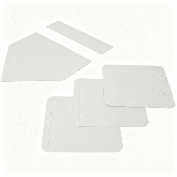 BESTSKY Softball Baseball Bases Set,Weatherproof Rubber,Flexible,Includes 1 Home Plate,3 Bases,1 Pitching Rubber,Set of 5