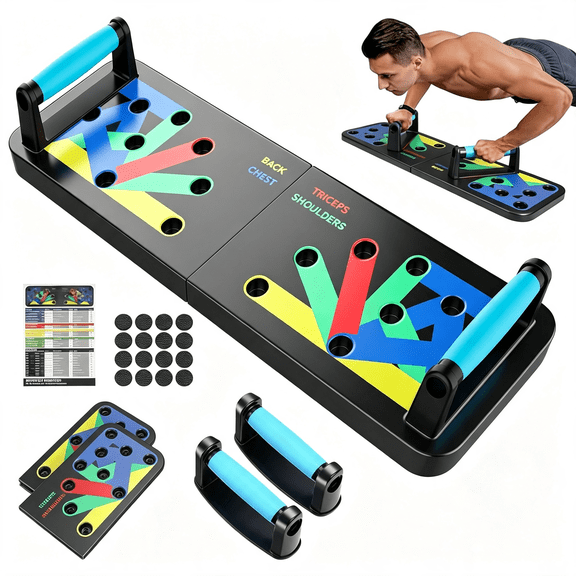 BESTSKY Solid Push Up Board 15 in 1 Home Workout Equipment Multi-Functional Pushup Stands System Fitness Floor Chest Muscle Exercise Professional Equipment Burn Fat
