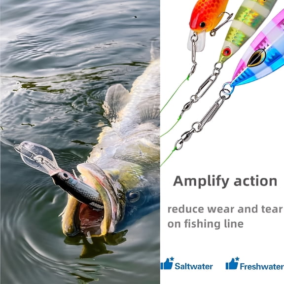 BESTSKY Speed Clips for Fishing Lures 260 Pieces Quick Connect Fishing Clip Stainless Steel Crankbait Connector Tackle for Saltwater Freshwater Lake River Reservoir Outdoor